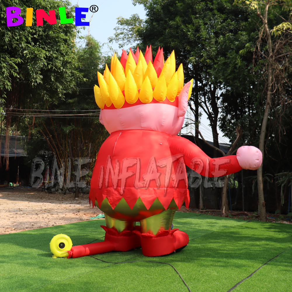 3.6m giant christmas decoration inflatable heat miser with led lights outdoor cartoon character for sale