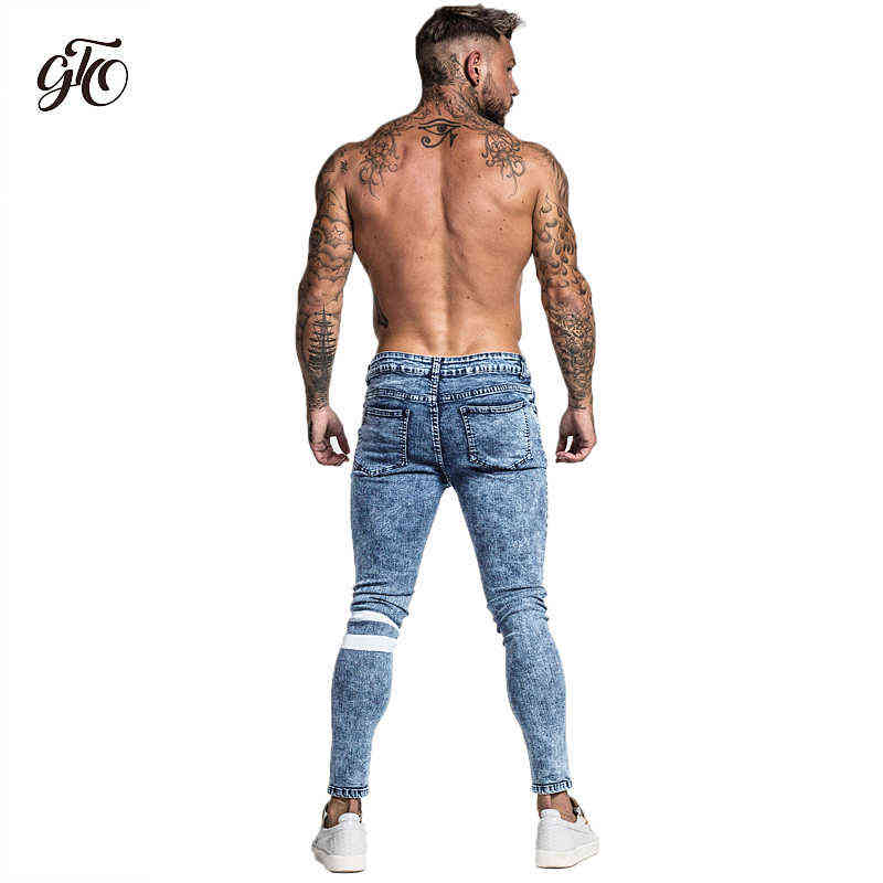 GINGTTO Slim Fit Jeans Men Blue Denim Pants Male Hip Hop Mens Trousers Clothing Stretch High Waist Fashion Jean zm49 211111