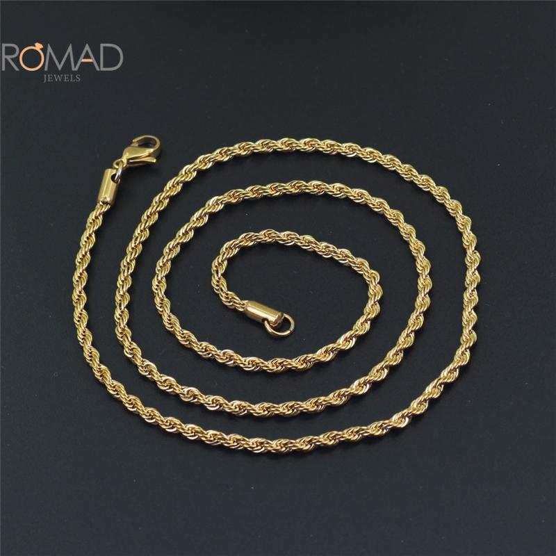Chains ROMAD 2021 Rope Chain Necklace For Women Stainless Steel Gold Color Jewelry Gift Bijoux Femme, Silver
Chains ROMAD 2021 Rope Chain Necklace For Women Stainless Steel Gold Color Jewelry Gift Bijoux Femme, Silver