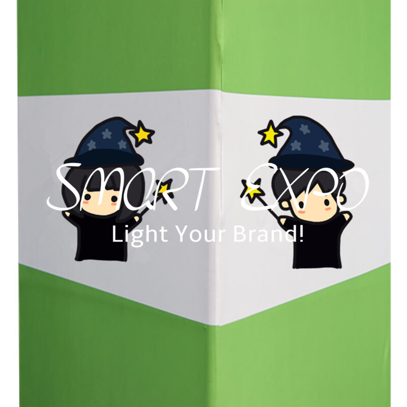 Straight Floor Standing Square Colum Advertising Display for Exhibition Show with Lightweight Aluminum Tubing Structure Tension Fabric Graphic