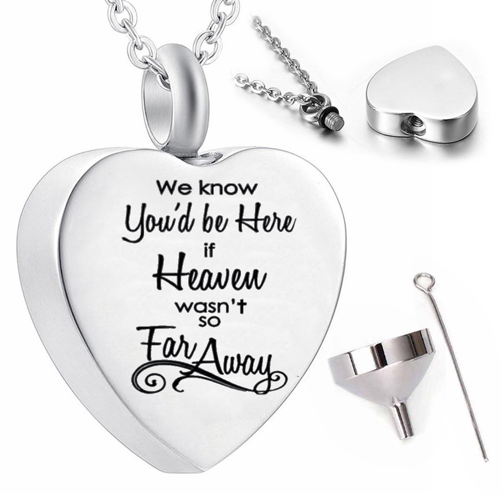 Fashionable cremation jewelry pendant necklace can be used as a souvenir gift to commemorate family ashes mini container
Fashionable cremation jewelry pendant necklace can be used as a souvenir gift to commemorate family ashes mini container