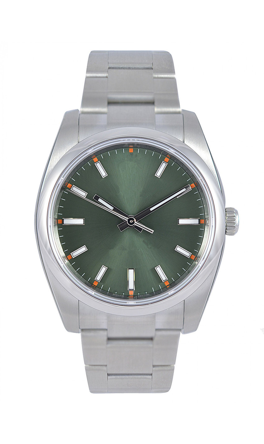 34MM men's stainless steel watch automatic mechanical waterproof luminous dial folding buckle strap simple and elegant, Slivery;brown
34MM men's stainless steel watch automatic mechanical waterproof luminous dial folding buckle strap simple and elegant, Slivery;brown