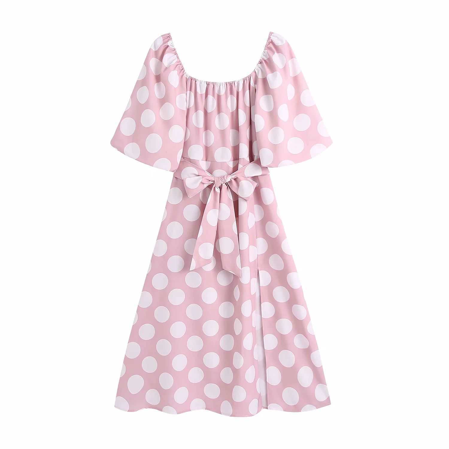 Women Polka Dot Printed Dress Half Puff Sleeves Belted Midi Dress Elegant Chic Lady Fashion Woman Dresses 210709, As picture
Women Polka Dot Printed Dress Half Puff Sleeves Belted Midi Dress Elegant Chic Lady Fashion Woman Dresses 210709, As picture