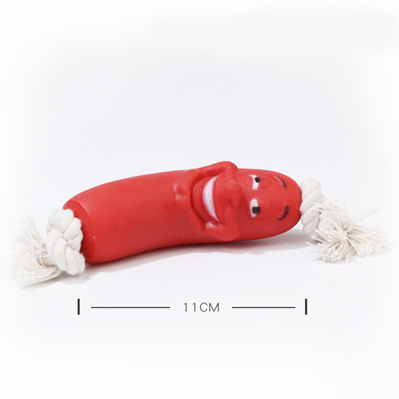 free shipping Funny pet toys sausage for pets healthy latex dog Ultra Bouncy Durable Dog Chew toy Puppy Teething Toys and Pet Cleans Teet