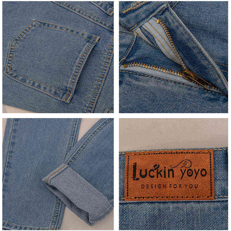 luckinyoyo jean woman mom jeans pants boyfriend jeans for women with high waist push up large size ladies jeans denim 5xl 211111