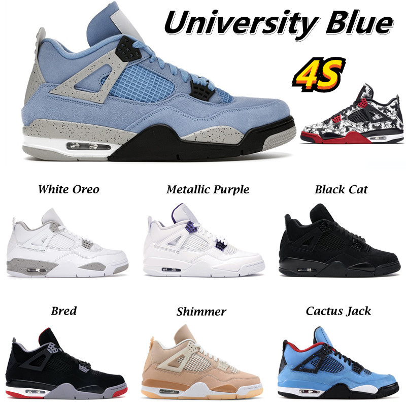 High 4s 4 Basketball shoes University blue white oero shimmer Black Cat Lightning union noir Fire red bred Pure Money metallic purple green sneakers women trainers
High 4s 4 Basketball shoes University blue white oero shimmer Black Cat Lightning union noir Fire red bred Pure Money metallic purple green sneakers women trainers