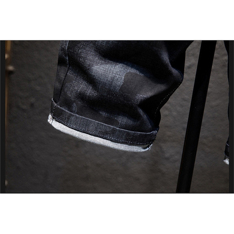 Summer Men's Denim Camouflage Shorts Fashion Slim Fit Micro Elastic Cotton Black Wash Ripped Jeans Male Clothes,X3176 210629