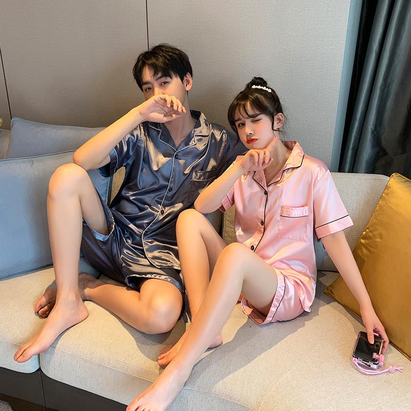 Men's Sleepwear Solid Color Silk Satin Pajamas Couple Set Short Button-Down Pyjamas Suit Pijama Women Men Loungewear Plus Size, Black;brown
Men's Sleepwear Solid Color Silk Satin Pajamas Couple Set Short Button-Down Pyjamas Suit Pijama Women Men Loungewear Plus Size, Black;brown