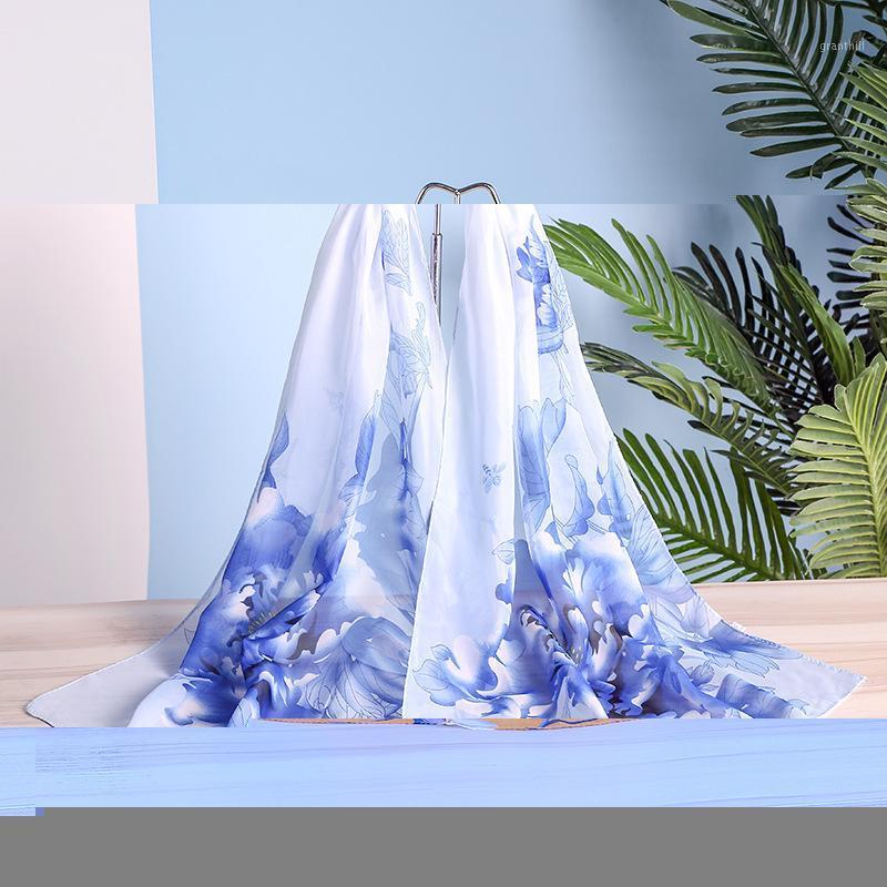 Korean Version Of The Wild Chiffon Scarf Summer Small Printed Silk Women's Thin And Long Shawl Dual-Use Scarves, Blue;gray
Korean Version Of The Wild Chiffon Scarf Summer Small Printed Silk Women's Thin And Long Shawl Dual-Use Scarves, Blue;gray
