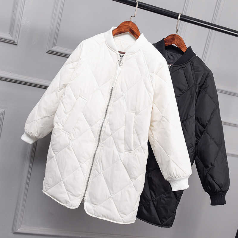 FTLZZ Ultra Light White Duck Down Coat Winter Long Womens Slim Down Jackets Oversize Autumn Puffer Black Parkas 210819