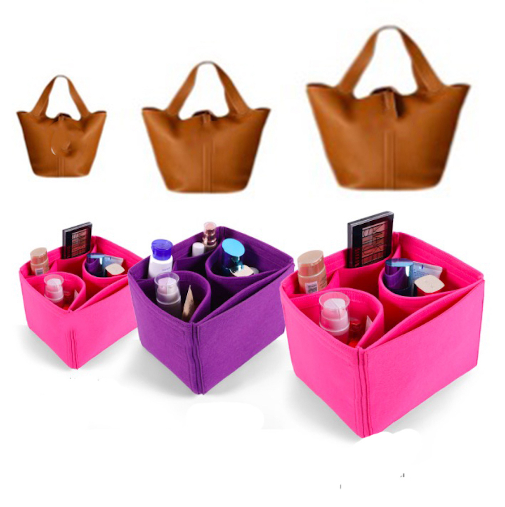 For Picotin 18 22 26 Insert Bags Organizer Makeup Handbag Organize Inner Purse Portable base shaper -Premium Felt (Handmade/20 C 210226