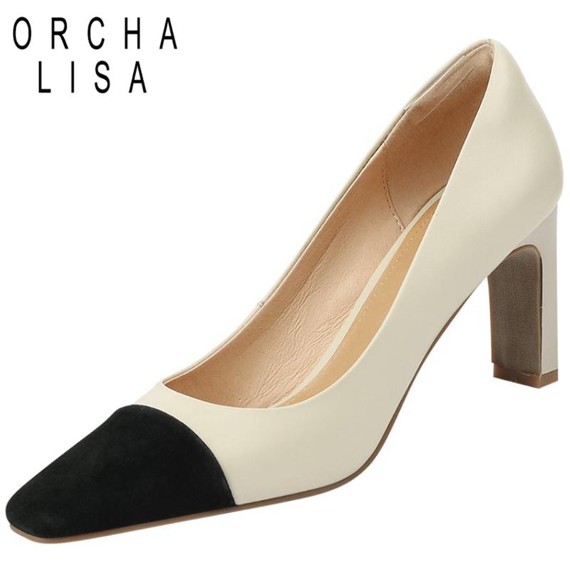 Dress Shoes ORCHALISA 2022 Lady Pumps Chaussure Femme Square Toe Chunky Heel Full Grain Leather Slip-on Patchwork Mix Color Elegant S2791, Beige
Dress Shoes ORCHALISA 2022 Lady Pumps Chaussure Femme Square Toe Chunky Heel Full Grain Leather Slip-on Patchwork Mix Color Elegant S2791, Beige