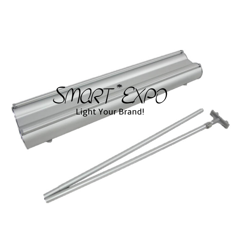 Double Roller Banner Stand for Promotion Campaign Advertising Display with 85x200cm Poster Printing Carry Bag Packing