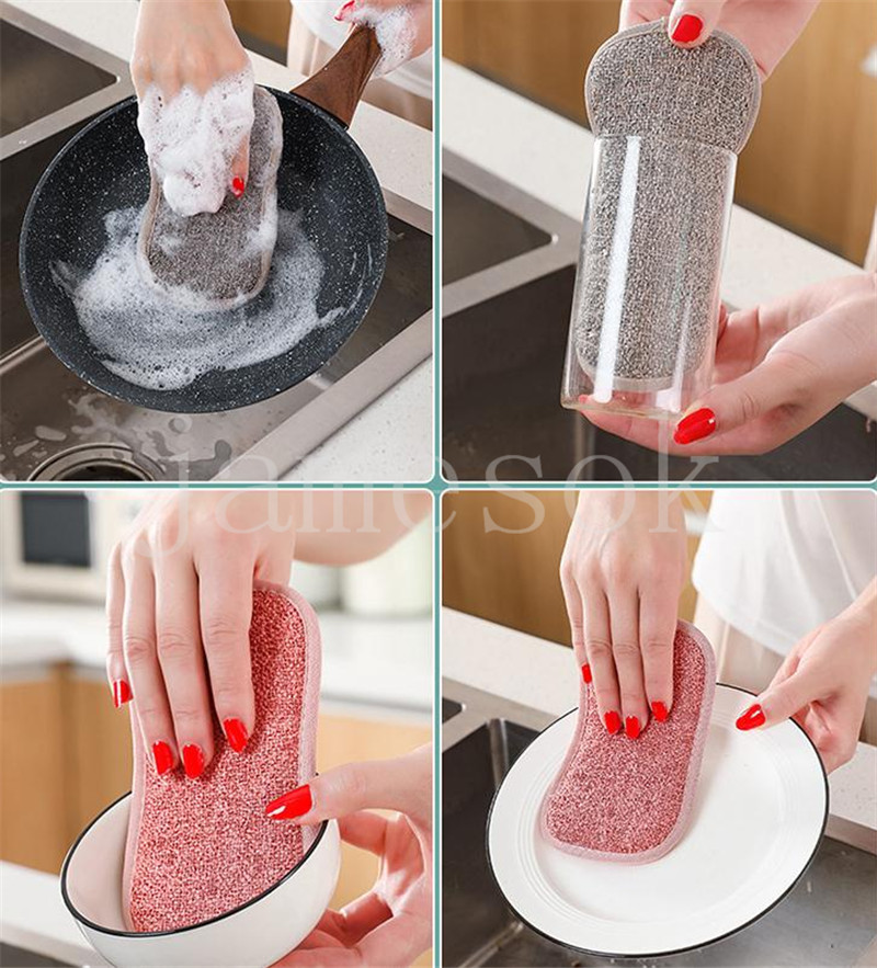 Double Sided Kitchen Magic Cleaning Sponge Scrubber Sponges Dish Washing Towels Scouring Pads Bathroom Brush Wipe Pad de226