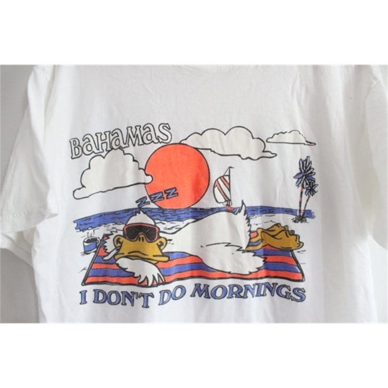 kuakuayu HJN Bahamas I Don't Do Mornings Beach Duck T-Shirt Women Summer Cute Fashion Relaxing Vintage Tee 210302