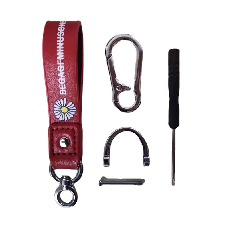 Creative Boutique Car KeyRings Personalized Color Printing Real Super Fiber Leather Waist Hanging Car Accessories