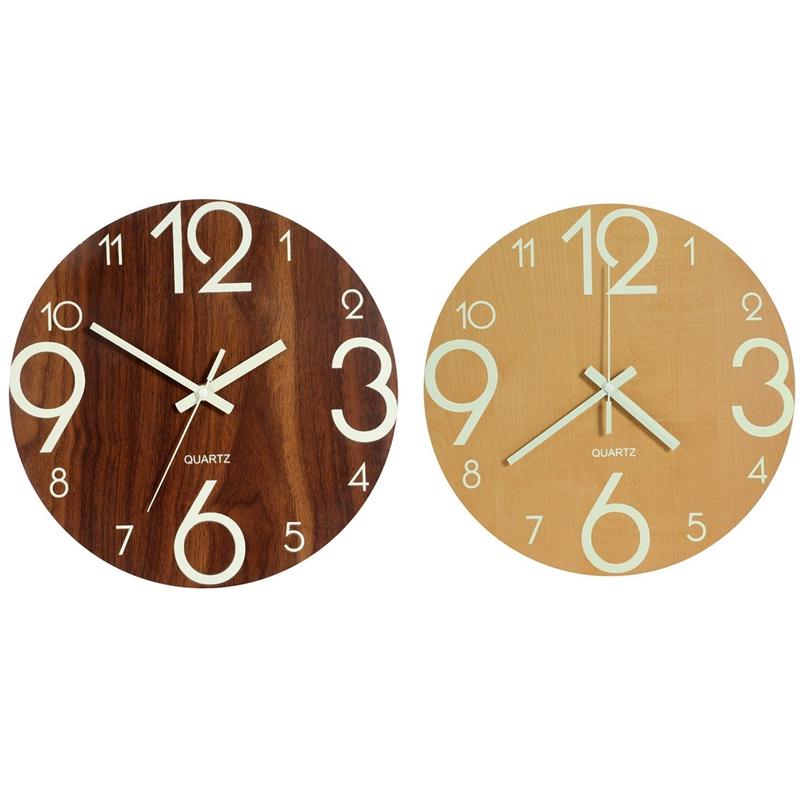 Luminous Wall Clock,12 Inch Wooden Silent Non-Ticking Kitchen Wall Clocks With Night Lights For Indoor/Outdoor Living Room Bedro
Luminous Wall Clock,12 Inch Wooden Silent Non-Ticking Kitchen Wall Clocks With Night Lights For Indoor/Outdoor Living Room Bedro