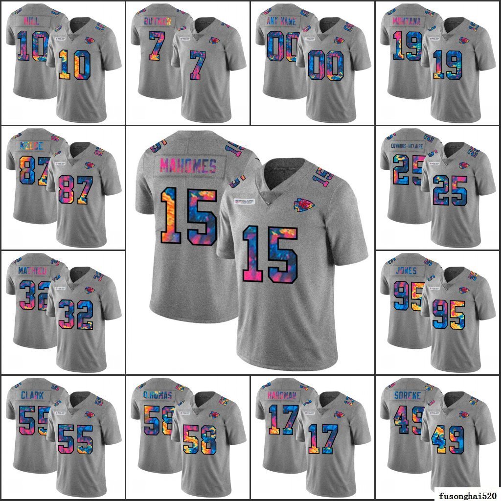 Top Quality KansasCityChiefsMen #15 Patrick Mahomes 87 Travis Kelce 10 Tyreek Hill Grey Heather Multi-Color Custom Women Youth Crucial Catch Jersey
Top Quality KansasCityChiefsMen #15 Patrick Mahomes 87 Travis Kelce 10 Tyreek Hill Grey Heather Multi-Color Custom Women Youth Crucial Catch Jersey