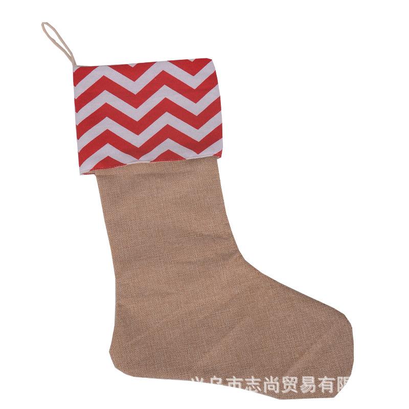 12*18inch high quality canvas Christmas stocking gift bags canvas Christmas Xmas Large Size Plain Burlap decorative socks bag
