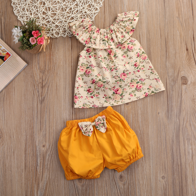 Summer 2pcs Set Baby Clothing Set Girls Short Sleeve Floral Tops + Shorts Pants Girl Clothes Outfits, Default color
Summer 2pcs Set Baby Clothing Set Girls Short Sleeve Floral Tops + Shorts Pants Girl Clothes Outfits, Default color