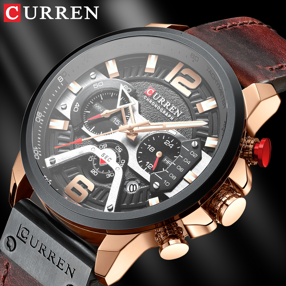 CURREN Mens Watches 2021 New Luxury Leather Watch For Men Waterproof Quartz Clock Male Brand Sport Chronograph Relogio Masculino, Rose black
CURREN Mens Watches 2021 New Luxury Leather Watch For Men Waterproof Quartz Clock Male Brand Sport Chronograph Relogio Masculino, Rose black