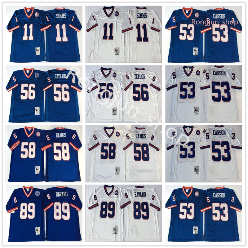 NCAA Men Football 11 Phil Simms 53 Harry Carson 56 Lawrence Taylor 58 Carl Banks 89 Mark Bavaro Jerseys Vintage Embroidery Top Quality, As picture
NCAA Men Football 11 Phil Simms 53 Harry Carson 56 Lawrence Taylor 58 Carl Banks 89 Mark Bavaro Jerseys Vintage Embroidery Top Quality, As picture