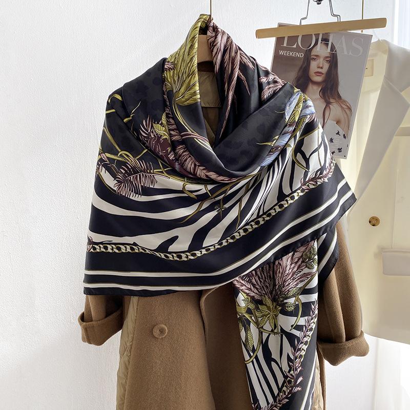 Scarves 140 *140cm Women Twill Satin Scarf High Quality PrinSilk Shawl Wrap Muslim Hijab Beach Stoles Foulard
Scarves 140 *140cm Women Twill Satin Scarf High Quality PrinSilk Shawl Wrap Muslim Hijab Beach Stoles Foulard