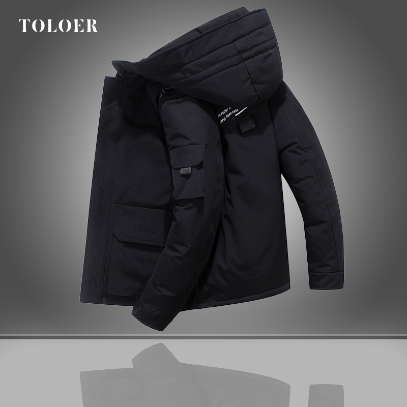 Down Jackets Men Autumn Winter Jacket Safari Style Casual Warm Parkas White Duck Down Coats Mens Hooded Down Jackets Waterproof 201225