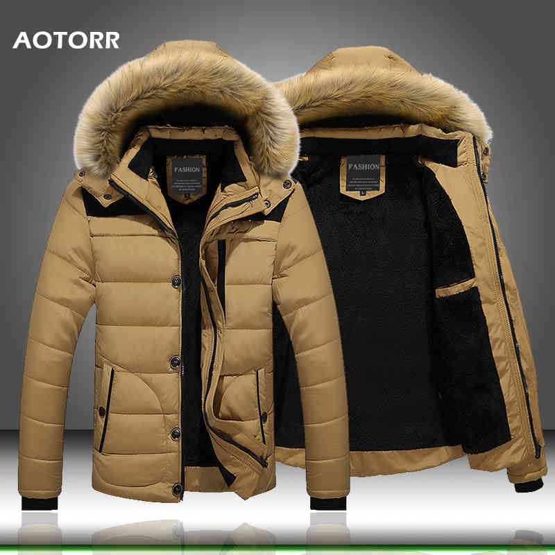 2021 fur collar hooded winter snow parka down et outerwear thick thermal men warm wool liner coat m-6xl, Black 
2021 fur collar hooded winter snow parka down et outerwear thick thermal men warm wool liner coat m-6xl, Black