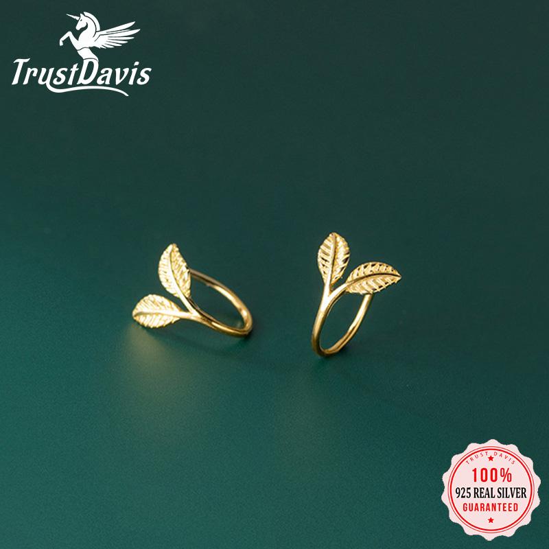 Stud TrustDavis Real 925 Sterling Silver Sweet Leaf Chic Branch Earrings For Women Teen Charm Simple Party Fine Jewelry DA2642, Golden;silver
Stud TrustDavis Real 925 Sterling Silver Sweet Leaf Chic Branch Earrings For Women Teen Charm Simple Party Fine Jewelry DA2642, Golden;silver
