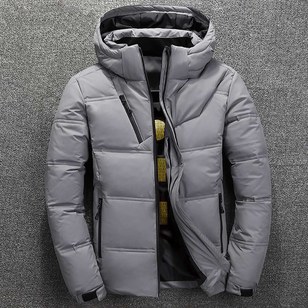 Thick Warm Men's Jacket Thermal Thick Coat Snow Red Black Parka Male Warm Outwear - White Duck Down Jacket Men 201225