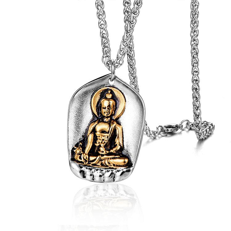 Pendant Necklaces Two Tone Gold Color Stainless Steel Buddha Sakyamuni Necklace Men Religious Buddhism Jewerly Male Gift, Silver
Pendant Necklaces Two Tone Gold Color Stainless Steel Buddha Sakyamuni Necklace Men Religious Buddhism Jewerly Male Gift, Silver