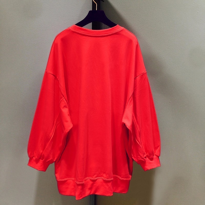 CHICEVER Spring Embroidery Female Sweatshirt For Women Top Pullovers Batwing Sleeve Loose Big Size Sweatshirts Clothes New 201204