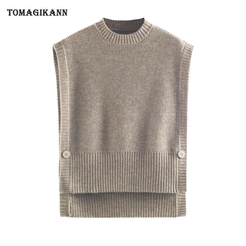 Women's Vests Solid Women Sweater Jumper O Neck Side Open Front Short Back Long Knitted Vest 2021 Autumn Fashion All-match Coat, Beige
Women's Vests Solid Women Sweater Jumper O Neck Side Open Front Short Back Long Knitted Vest 2021 Autumn Fashion All-match Coat, Beige