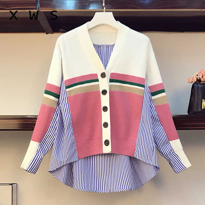 Autumn Winter Women Sweater and Cardigans Korean Style Cute Knit Jackets stripe patchwork Sweater Coat Loose Cardigans 210604, Gray
Autumn Winter Women Sweater and Cardigans Korean Style Cute Knit Jackets stripe patchwork Sweater Coat Loose Cardigans 210604, Gray