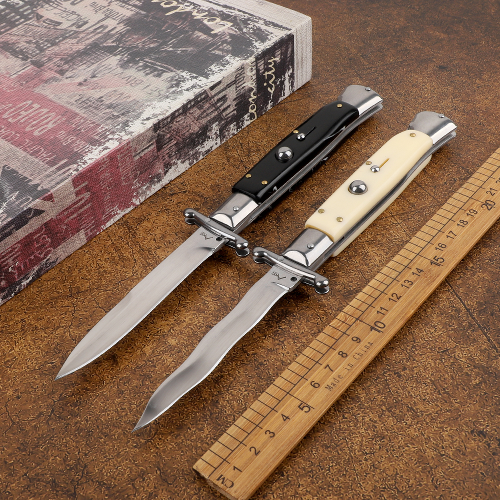 9 inch automatic tactical kitchen fruit folding knife 440c mirror blade steel outdoor EDC hunting tool self-defense
9 inch automatic tactical kitchen fruit folding knife 440c mirror blade steel outdoor EDC hunting tool self-defense