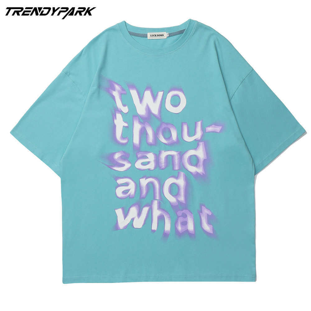 Men's T-shirt Summer Short Sleeve Letters Tee Hip Hop Oversized Cotton Casual Harajuku Streetwear Top Tshirts Clothing 210601