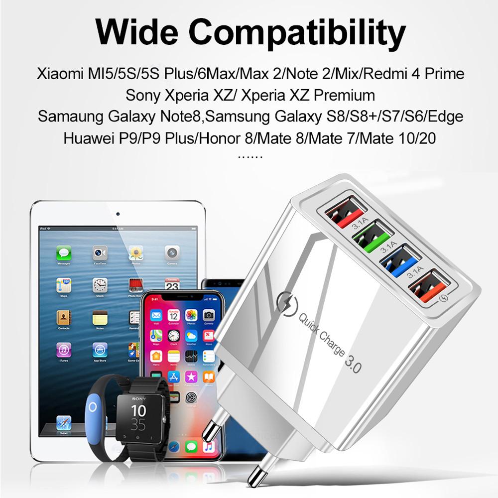 Quick Charge 30 For iPhone Charger Wall Fast Charging S10 S9 S8 Plug Xiaomi Mi Huawei Mobile Phone Chargers Adapter7132838