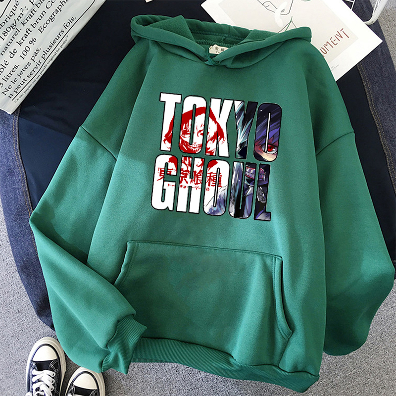 tokyo ghoul Hoodie letter print Hooded Top Women Sweatshirt Long-sleeved Anime Autumn student basic Casual Hooded Streetwear 201217