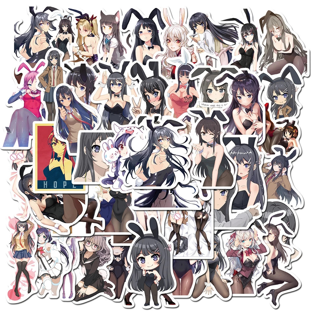 10/30/50PCS Anime Hentai Sexy Girl Bunny Graffiti Girl Sticker Laptop Guitar Luggage Waterproof Sticker Decoration Wholesale Car