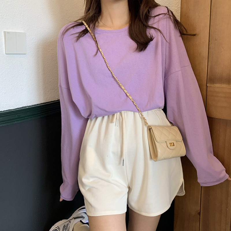 2021 New Basic t Cotton Women Top Long Sleeve Spring Autumn Harajuku Tee Solid Color Lilac Tshirts O-neck Shirt T-shirt 5j7z, Yellow
2021 New Basic t Cotton Women Top Long Sleeve Spring Autumn Harajuku Tee Solid Color Lilac Tshirts O-neck Shirt T-shirt 5j7z, Yellow
