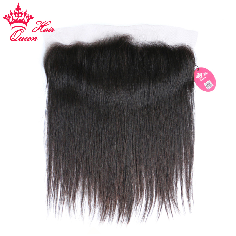 

Queen Hair Products Malaysian Frontal Straight 100% Human Hair 13x4 Ear to Ear Lace Frontal Closure Virgin Hair Natural Color Free Part, Natural color 1b