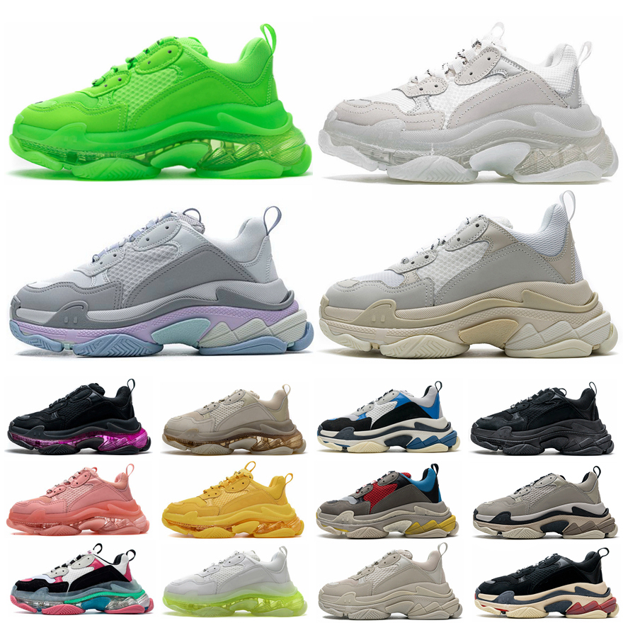 Mens 17FW Pairs Triple S Clear Sole Casual Shoes Crystal Bottom Sneakers All Black White Green Pink Blue Red Rainbow Sports Outdoor Men Women Old Dad Shoe, 38
Mens 17FW Pairs Triple S Clear Sole Casual Shoes Crystal Bottom Sneakers All Black White Green Pink Blue Red Rainbow Sports Outdoor Men Women Old Dad Shoe, 38