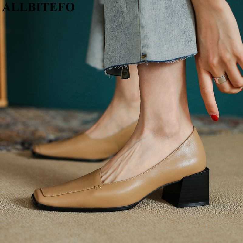 ALLBITEFO thick heels genuine leather square toe casual women shoes brand high heels office ladies shoes party women heels 210611, As picture
ALLBITEFO thick heels genuine leather square toe casual women shoes brand high heels office ladies shoes party women heels 210611, As picture