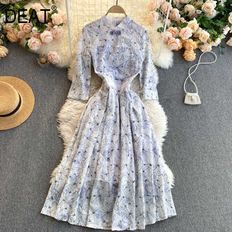 DEAT Spring Arrivals Stand Collar Wrist Sleeve High Waist Slim Chiffon A-line Mid Long Length Dress MZ484 210709, Light purple
DEAT Spring Arrivals Stand Collar Wrist Sleeve High Waist Slim Chiffon A-line Mid Long Length Dress MZ484 210709, Light purple