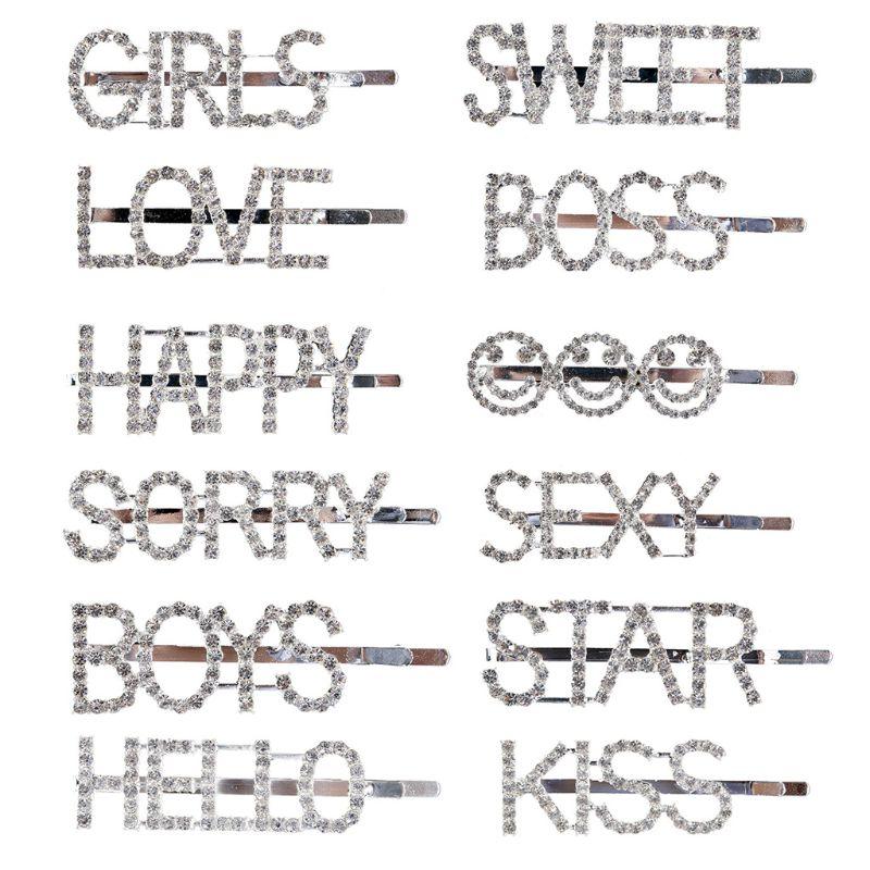 Hair Clips & Barrettes 12 Pcs/set Shiny Letter Rhinestone Hairpin Set Sweet Girls Bangs Word Clip Women Accessories Jewelry Drop, Golden;silver
Hair Clips & Barrettes 12 Pcs/set Shiny Letter Rhinestone Hairpin Set Sweet Girls Bangs Word Clip Women Accessories Jewelry Drop, Golden;silver