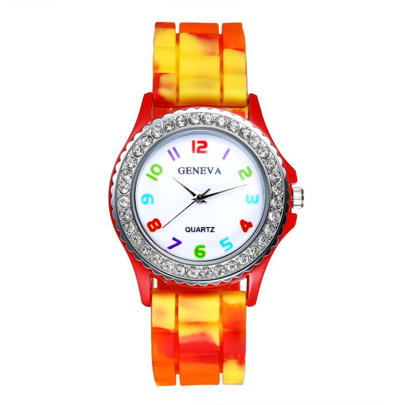 Wristwatches LANCARDO Fashion Creative Colorful Rainbow Watch Women Geneva Silicone Crystal Analog Quartz Wrist Watches Horloge Dames Clock, White
Wristwatches LANCARDO Fashion Creative Colorful Rainbow Watch Women Geneva Silicone Crystal Analog Quartz Wrist Watches Horloge Dames Clock, White