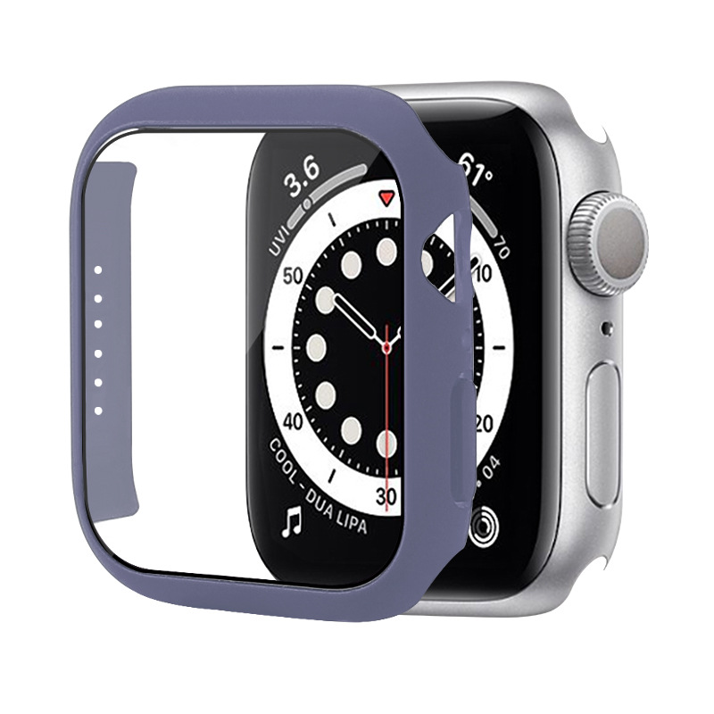360 Full Cover PC Cases With Button Tempered Glass Film Screen Protector For Apple Watch Cases 8 7 6 5 4 3 2 1 SE 49mm 45mm 44mm 42mm 41mm 40mm 38mm W