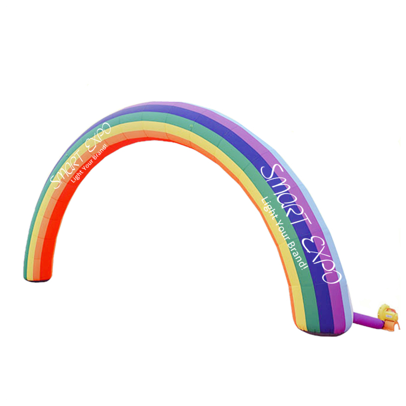 Custom Inflatable Archway 0.75xW8xH4m Rainbow Arch Promotion Stand with Full Printing and Blower