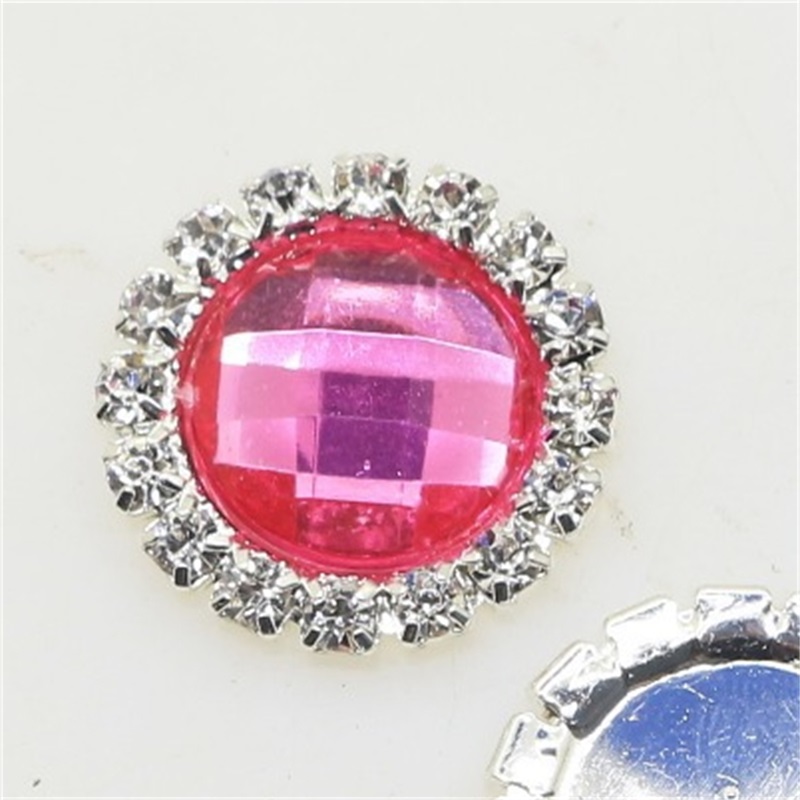 100pcs 23mm Flatback Acrylic Crystal Rhinestone Wedding Buttons Embellishments DIY Hair Accessories Decor 2254 Q2